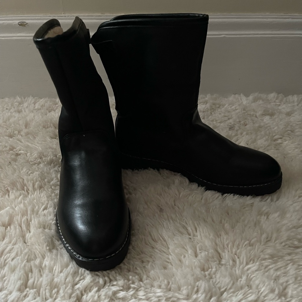 Nautica Oren Black Faux Leather Boots Size 7